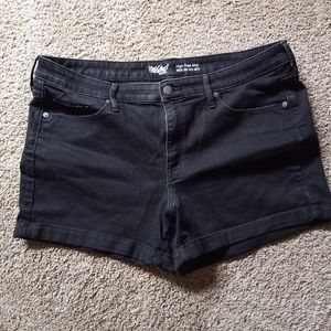 Black cuffed shorts